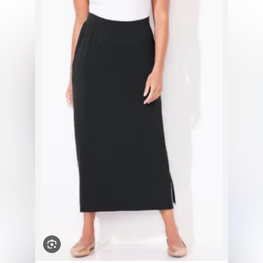 Slates Essentials maxi elegant Classic Black wrap Pencil Skirt